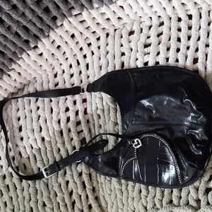 Brighton black patent leather satchel style bag